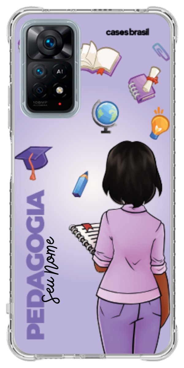 Capinha para celular Pedagogia - Boneca Profissão Com Fundo