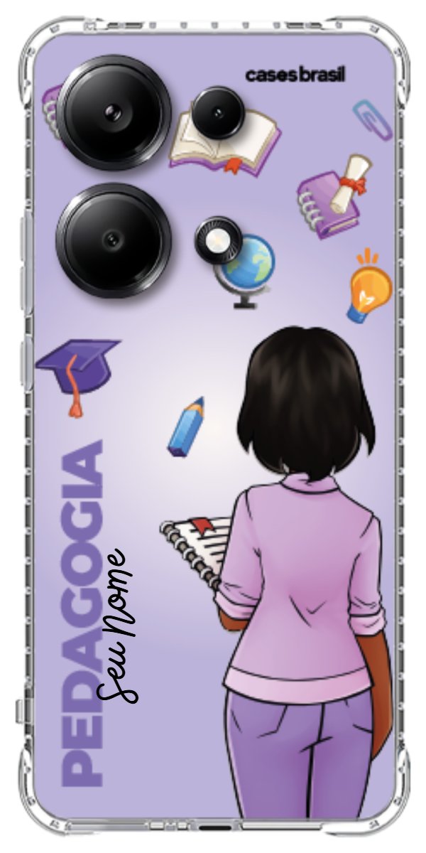 Capinha para celular Pedagogia - Boneca Profissão Com Fundo