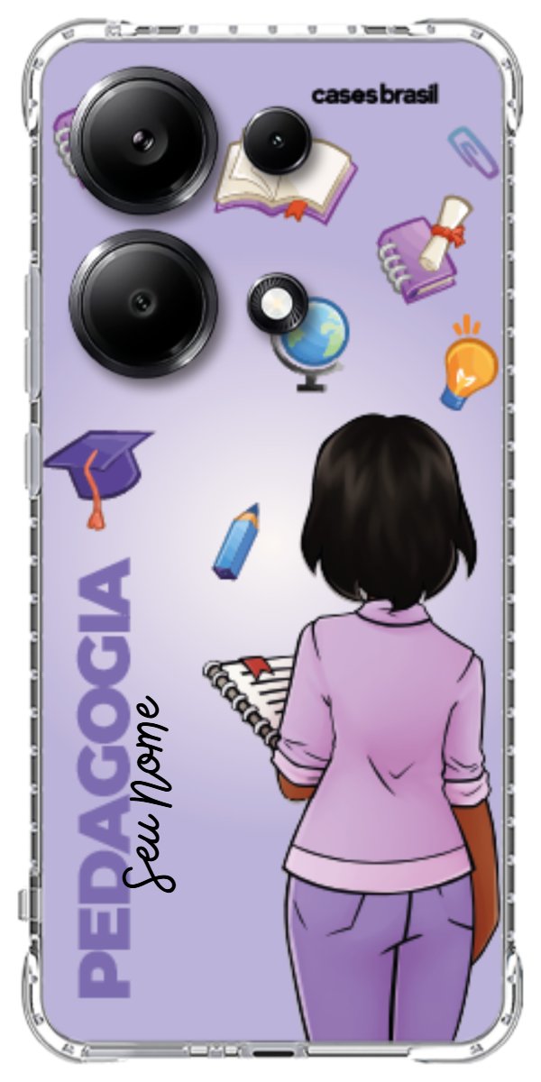 Capinha para celular Pedagogia - Boneca Profissão Com Fundo