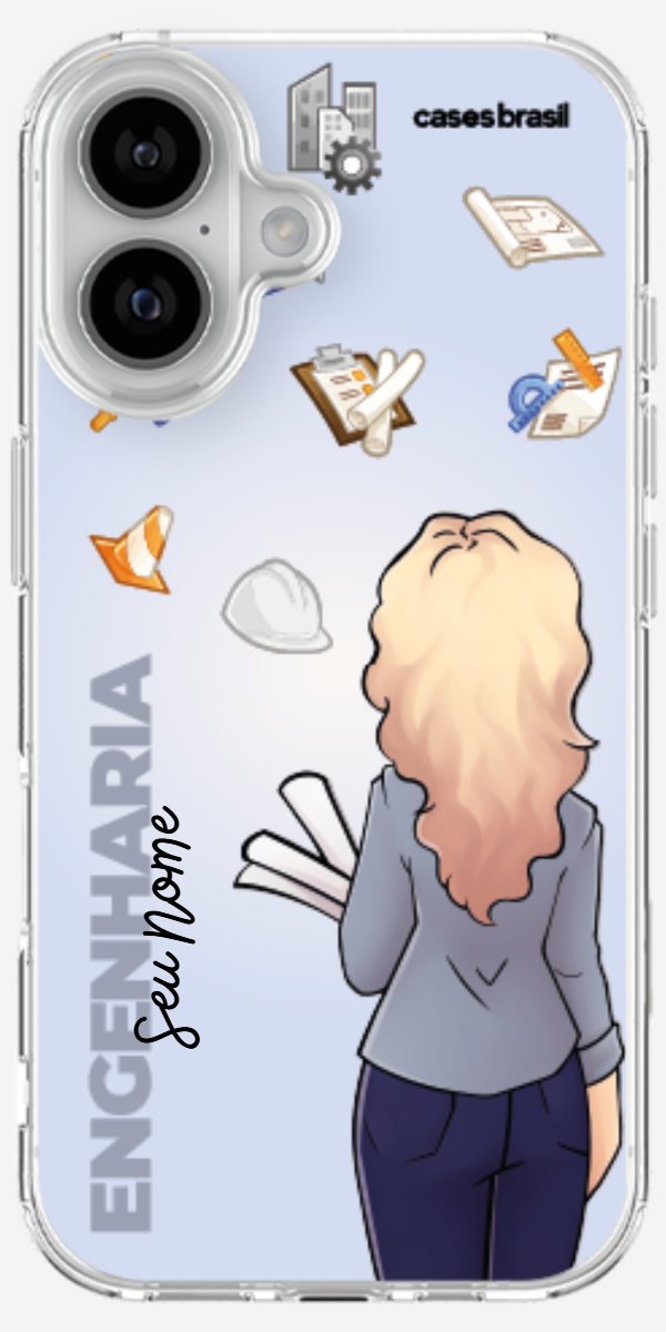 Capinha para Celular Engenharia - Boneca Profissão Com Fundo