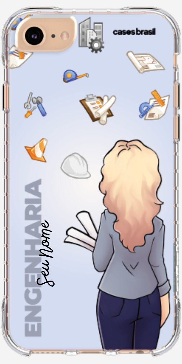 Capinha para Celular Engenharia - Boneca Profissão Com Fundo