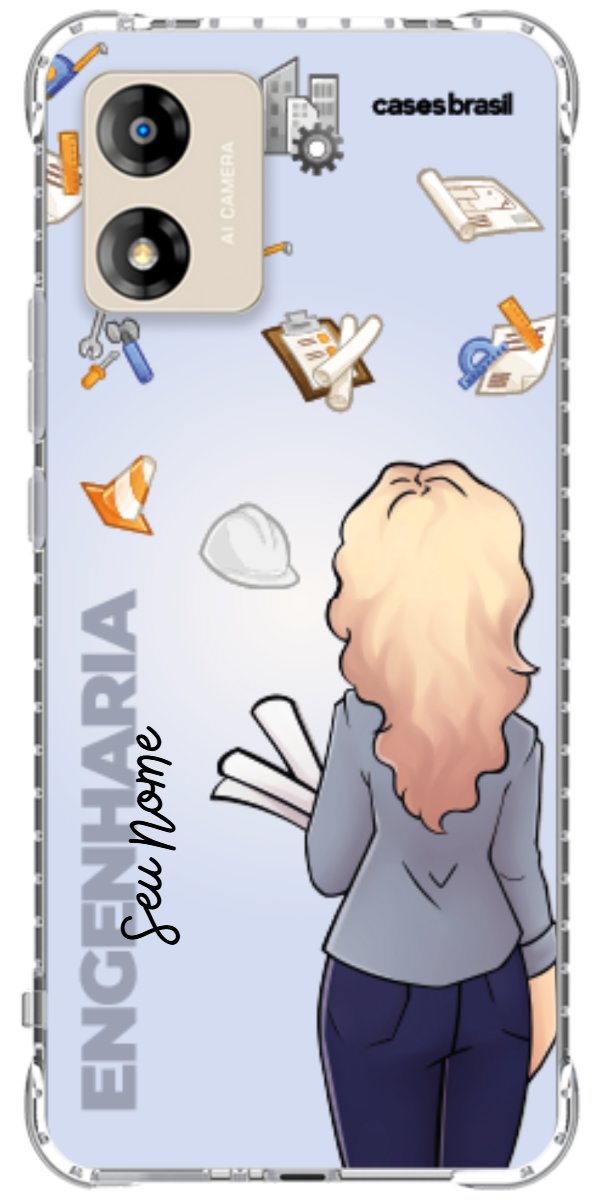Capinha para Celular Engenharia - Boneca Profissão Com Fundo