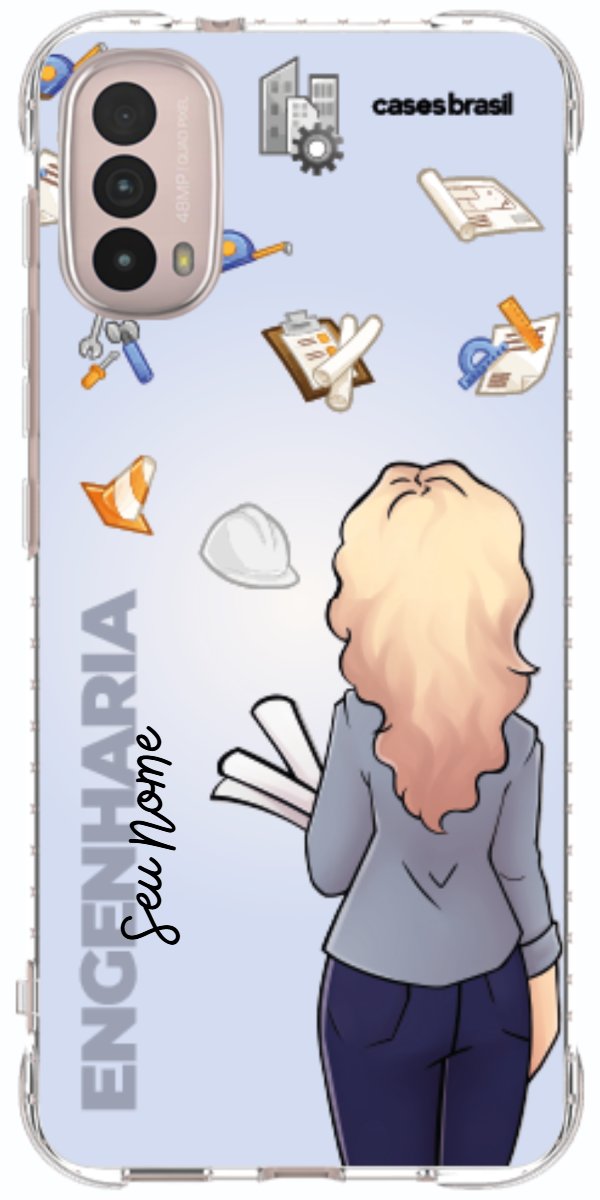 Capinha para Celular Engenharia - Boneca Profissão Com Fundo