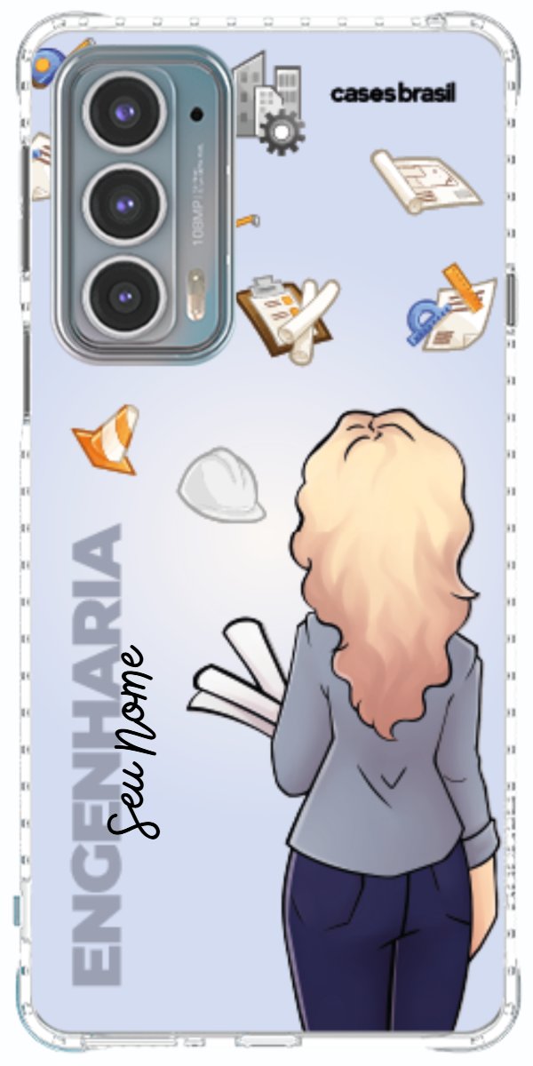 Capinha para Celular Engenharia - Boneca Profissão Com Fundo