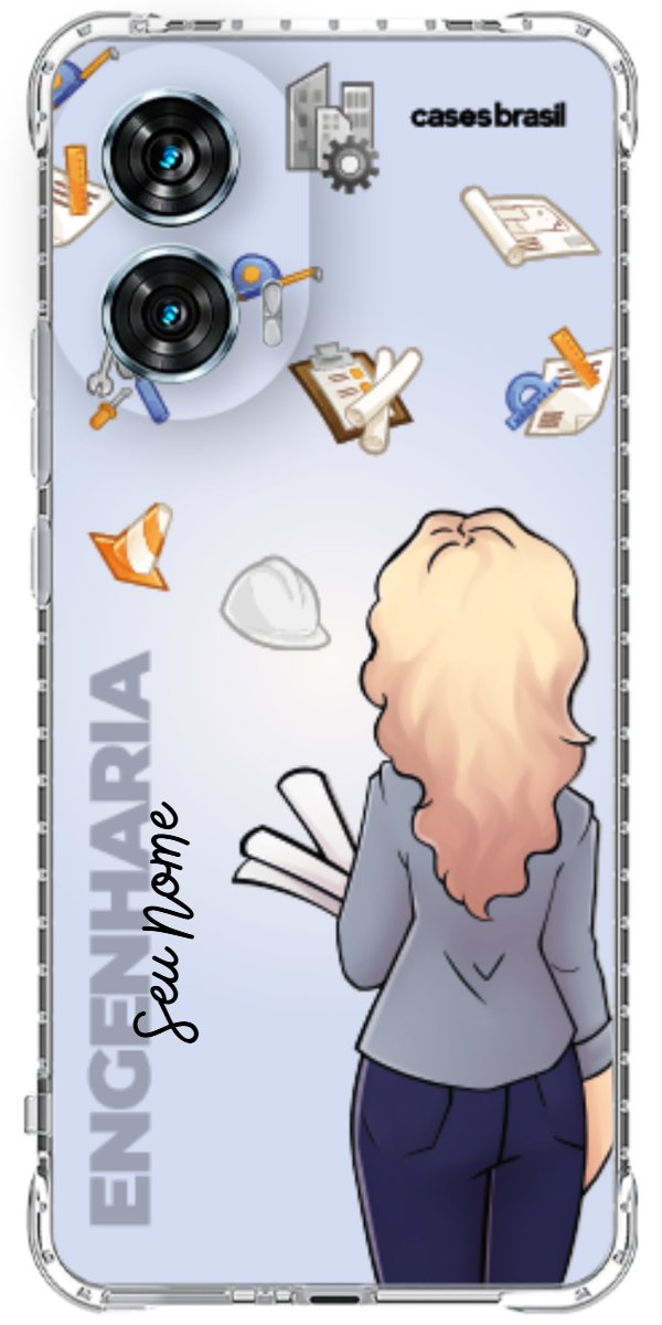 Capinha para Celular Engenharia - Boneca Profissão Com Fundo