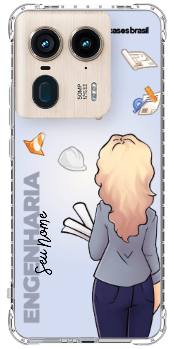 Capinha para Celular Engenharia - Boneca Profissão Com Fundo