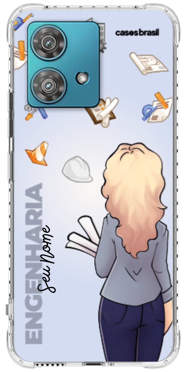 Capinha para Celular Engenharia - Boneca Profissão Com Fundo