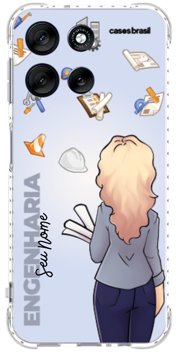 Capinha para Celular Engenharia - Boneca Profissão Com Fundo