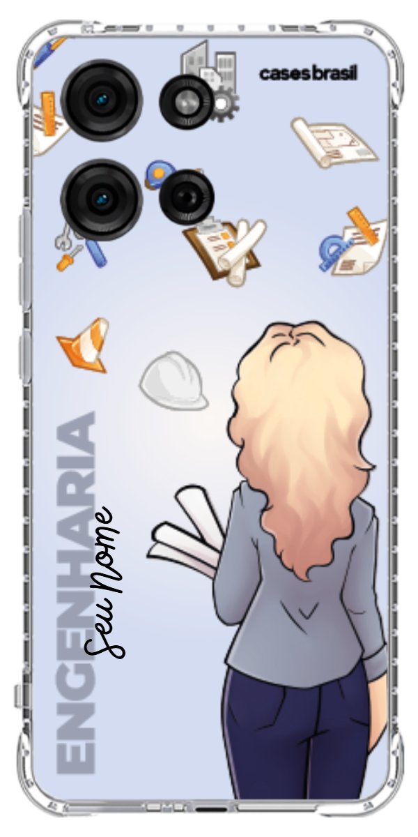Capinha para Celular Engenharia - Boneca Profissão Com Fundo