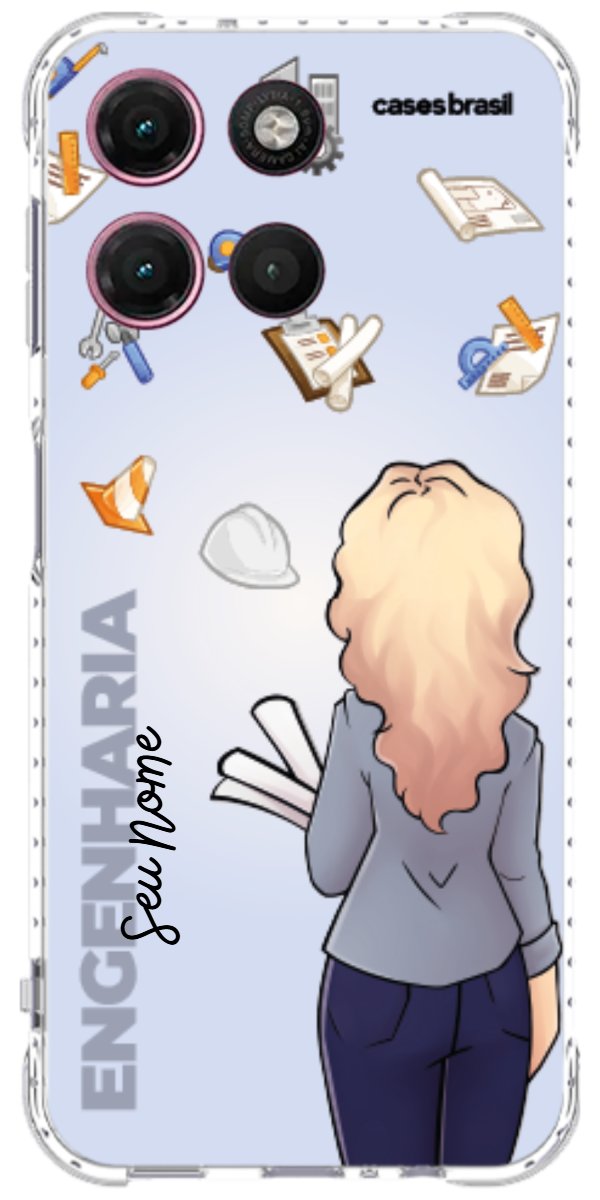 Capinha para Celular Engenharia - Boneca Profissão Com Fundo