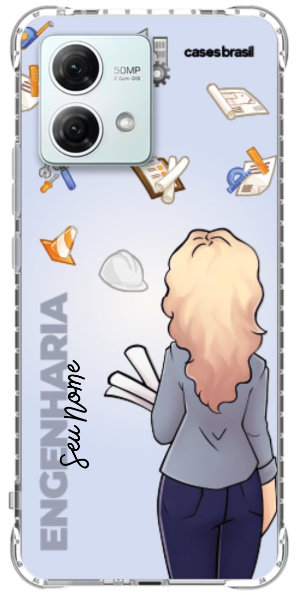 Capinha para Celular Engenharia - Boneca Profissão Com Fundo