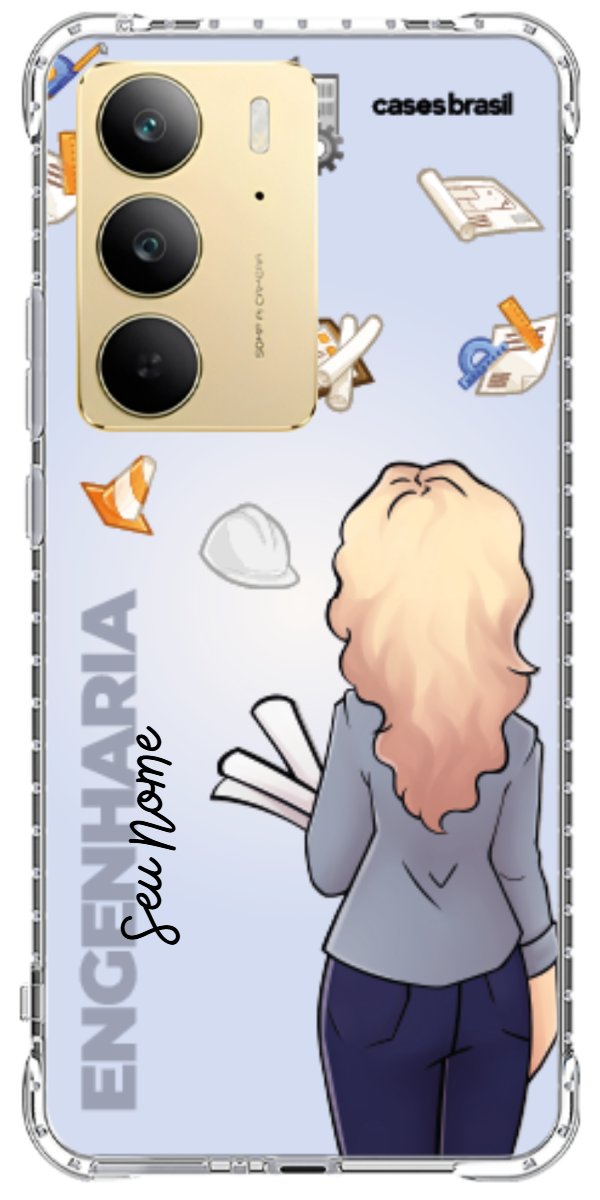 Capinha para Celular Engenharia - Boneca Profissão Com Fundo