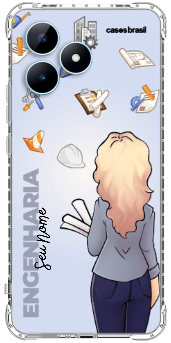 Capinha para Celular Engenharia - Boneca Profissão Com Fundo
