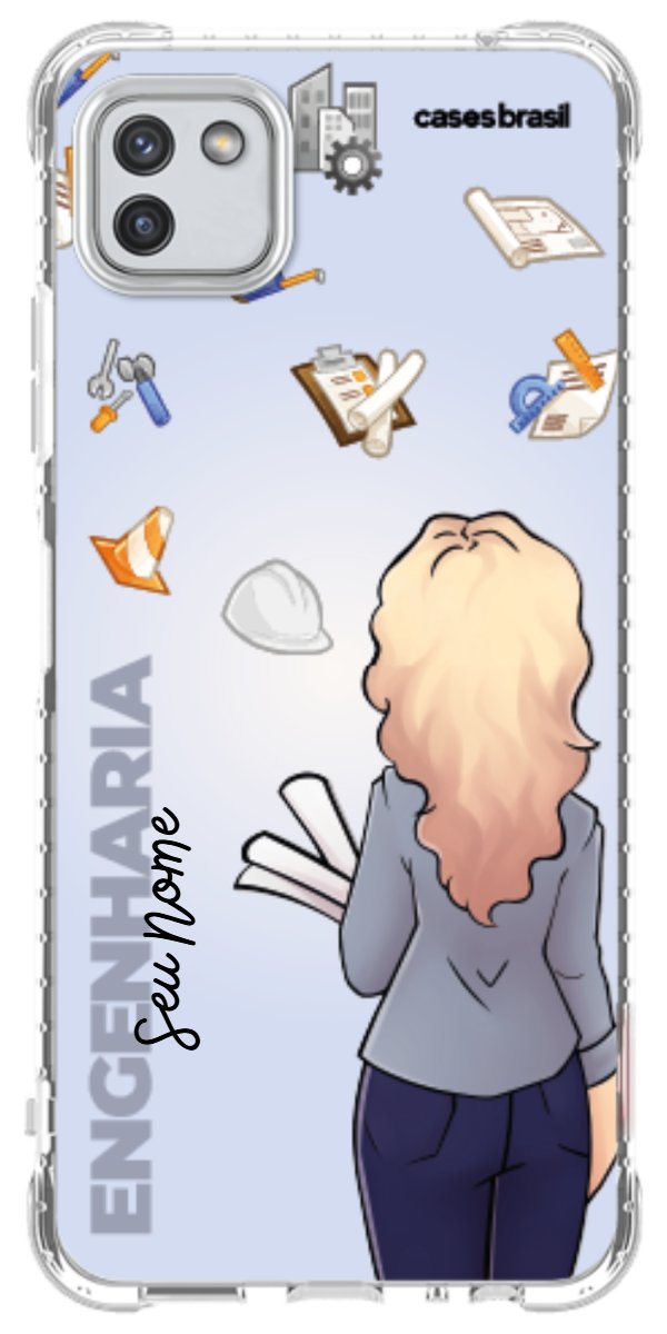 Capinha para Celular Engenharia - Boneca Profissão Com Fundo