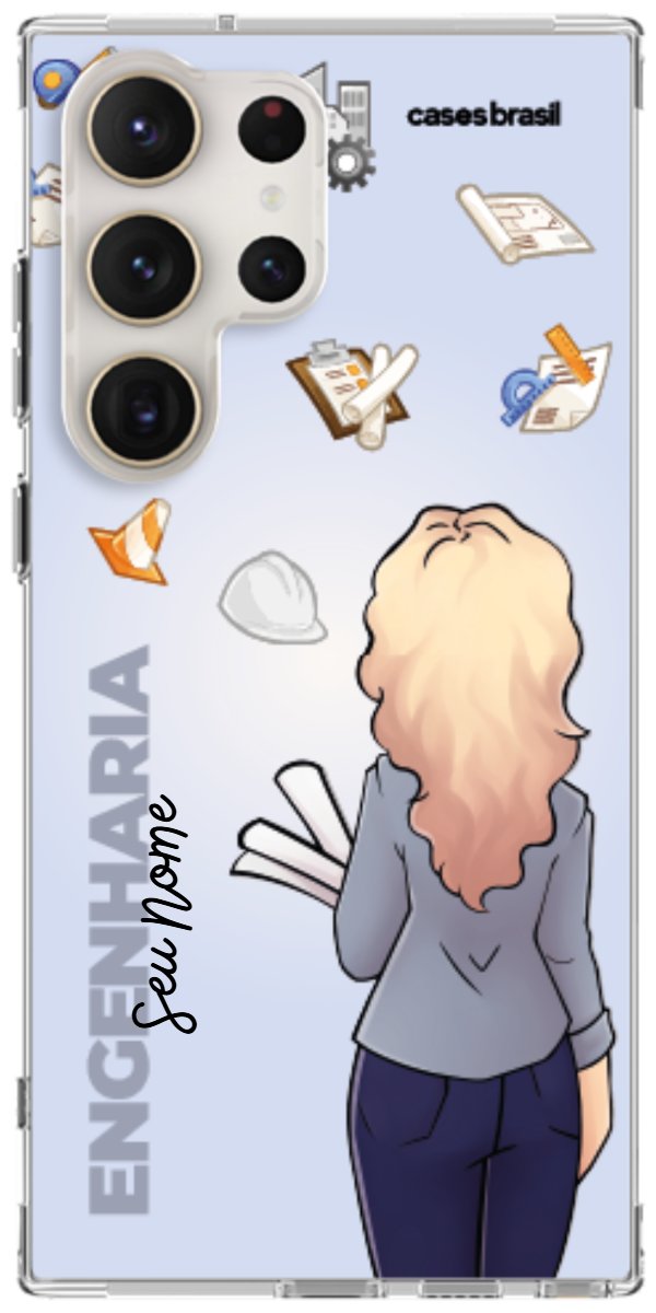 Capinha para Celular Engenharia - Boneca Profissão Com Fundo