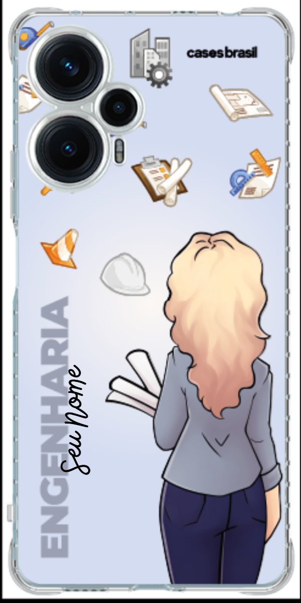 Capinha para Celular Engenharia - Boneca Profissão Com Fundo