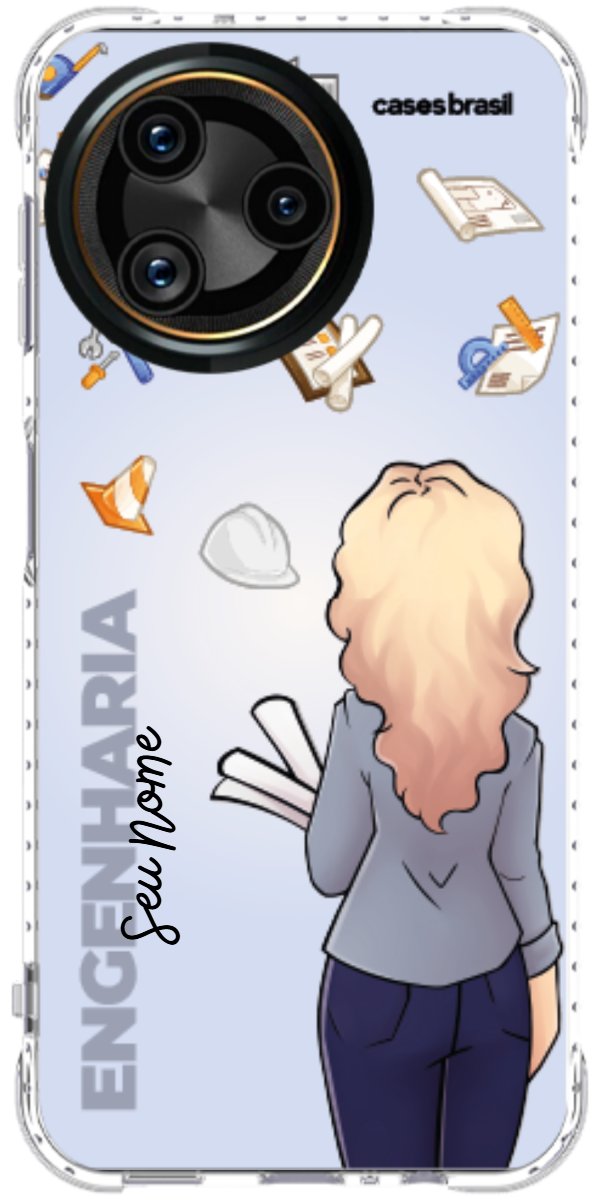 Capinha para Celular Engenharia - Boneca Profissão Com Fundo