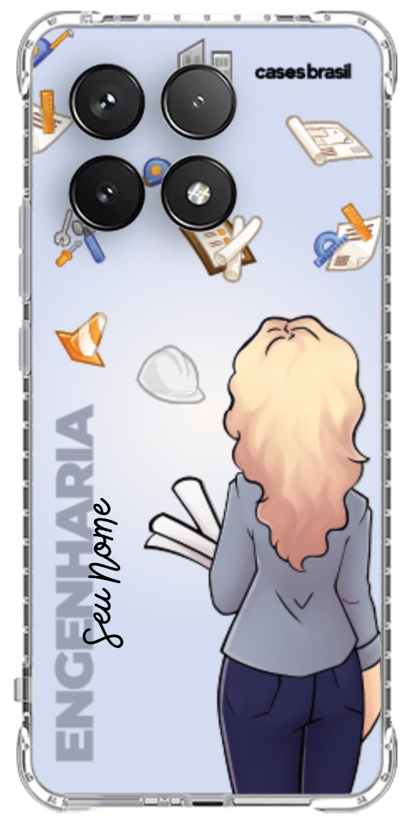 Capinha para Celular Engenharia - Boneca Profissão Com Fundo