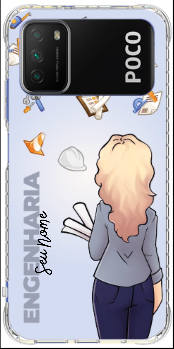 Capinha para Celular Engenharia - Boneca Profissão Com Fundo