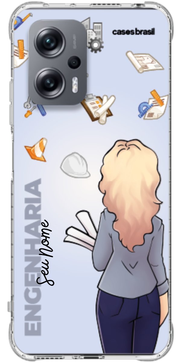Capinha para Celular Engenharia - Boneca Profissão Com Fundo