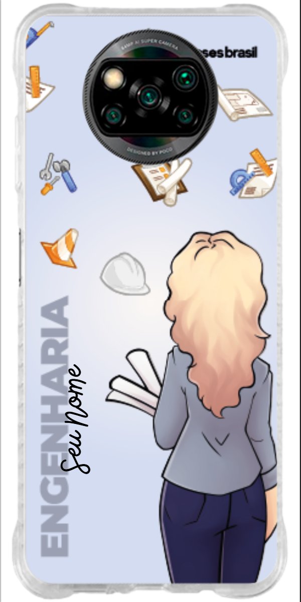 Capinha para Celular Engenharia - Boneca Profissão Com Fundo