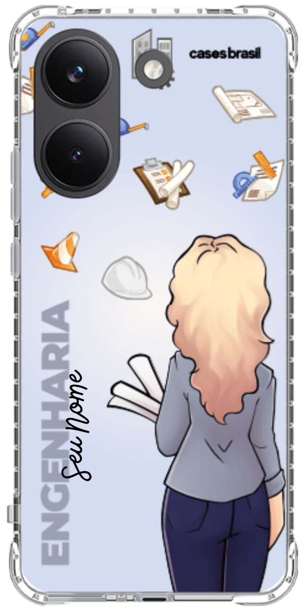 Capinha para Celular Engenharia - Boneca Profissão Com Fundo