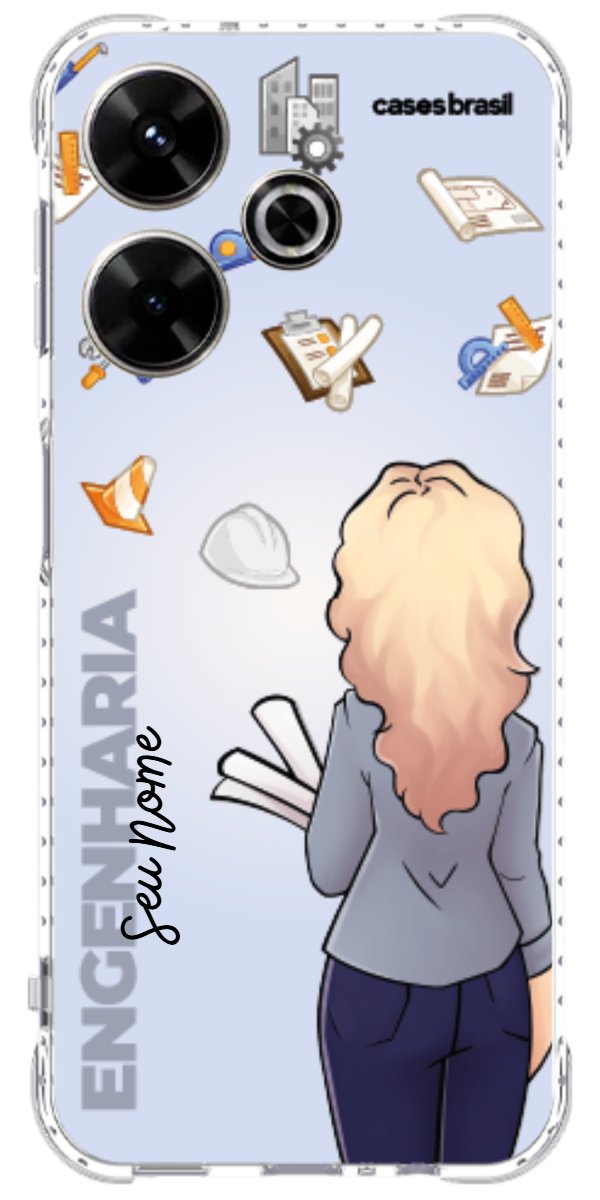 Capinha para Celular Engenharia - Boneca Profissão Com Fundo