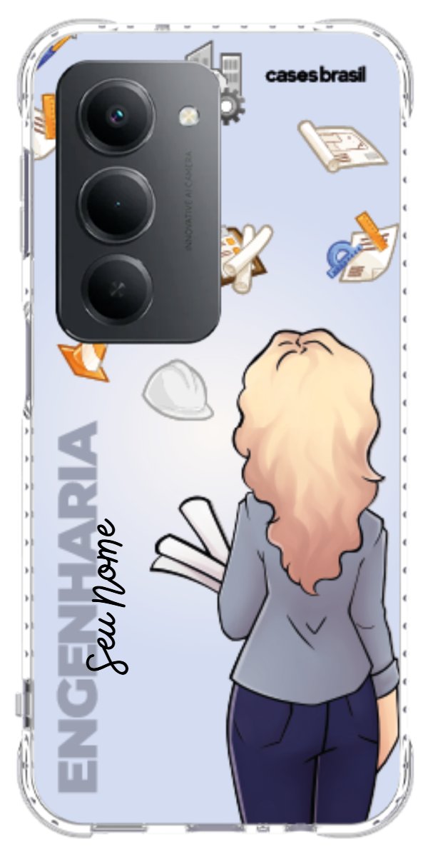 Capinha para Celular Engenharia - Boneca Profissão Com Fundo