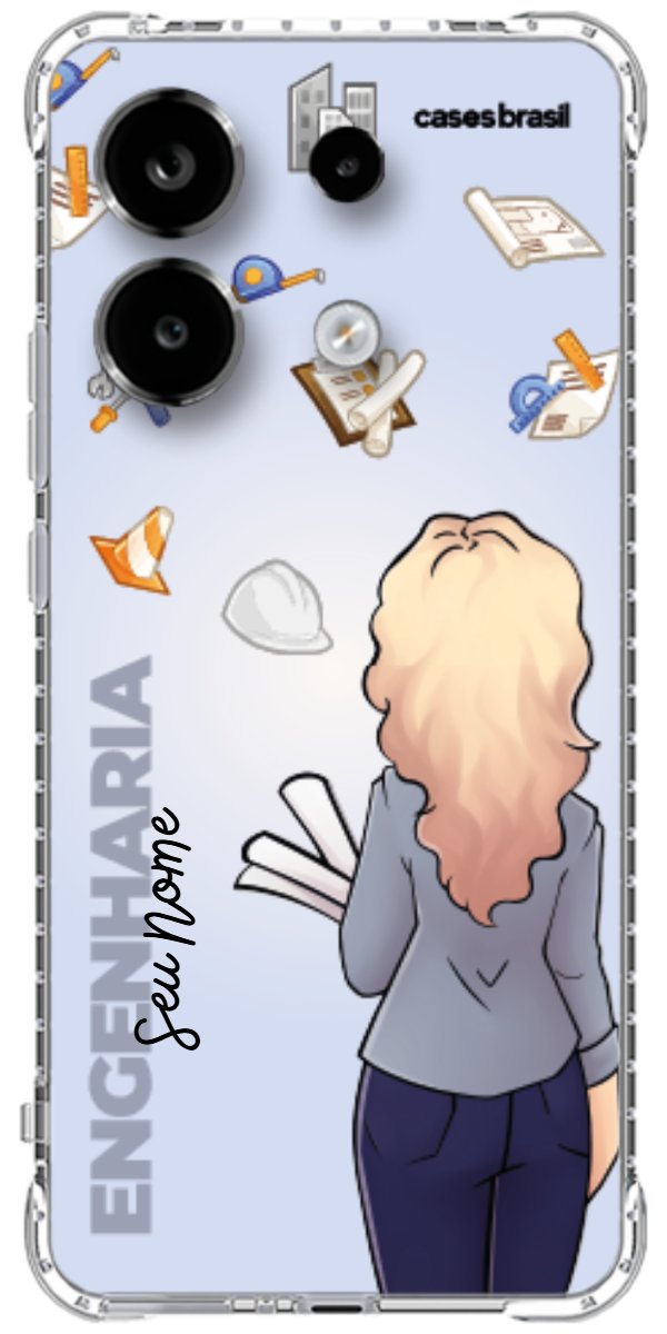 Capinha para Celular Engenharia - Boneca Profissão Com Fundo