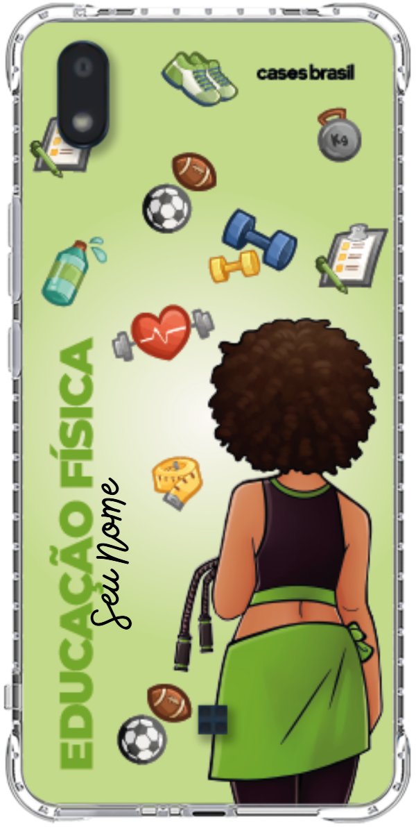 Capinha para celular Educação Física - Boneca Profissão Com Fundo