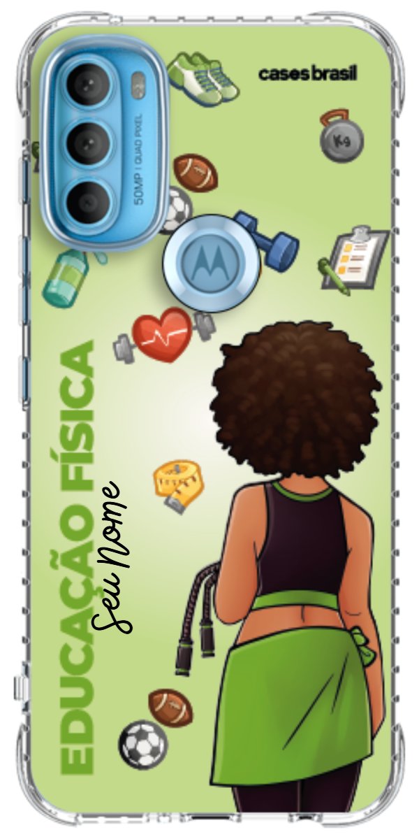 Capinha para celular Educação Física - Boneca Profissão Com Fundo