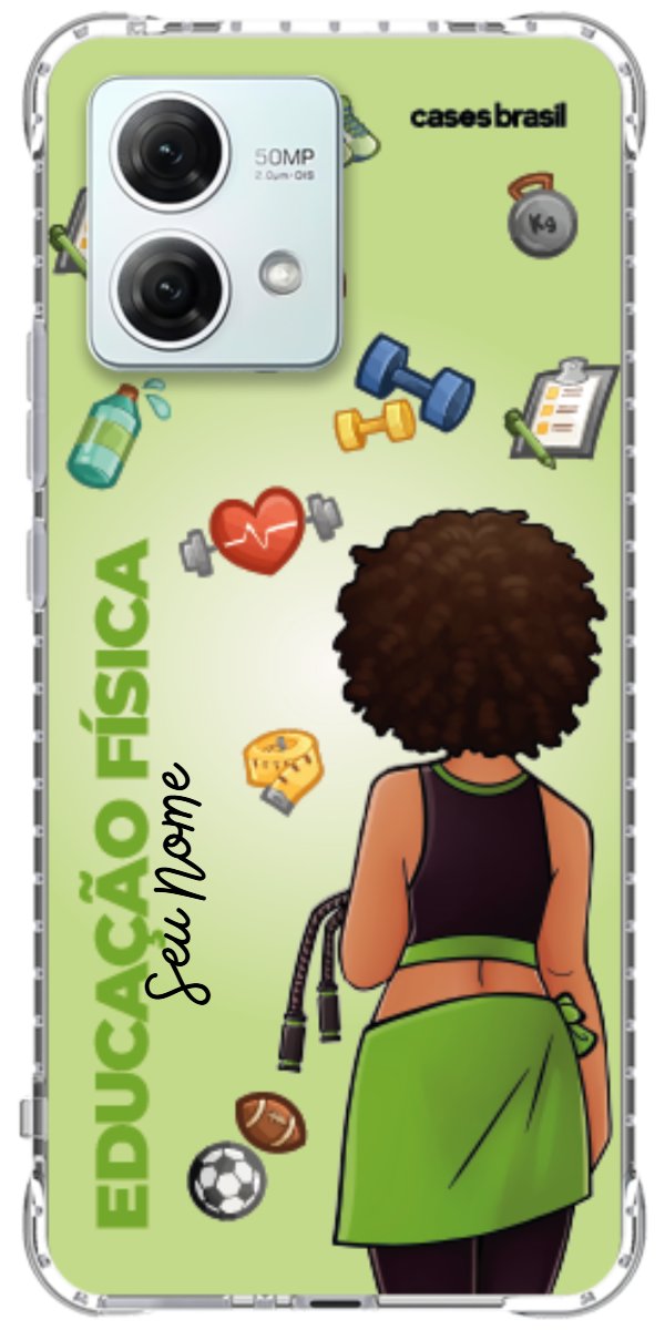 Capinha para celular Educação Física - Boneca Profissão Com Fundo