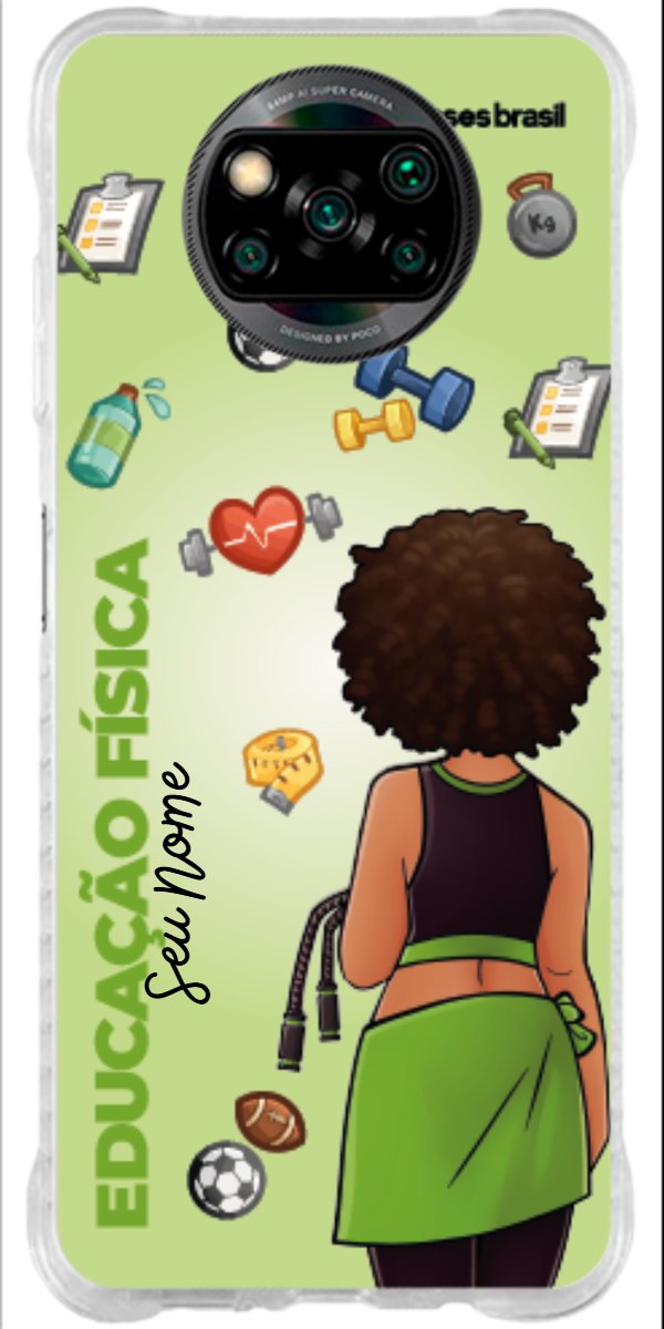 Capinha para celular Educação Física - Boneca Profissão Com Fundo