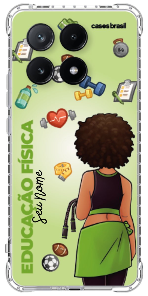 Capinha para celular Educação Física - Boneca Profissão Com Fundo