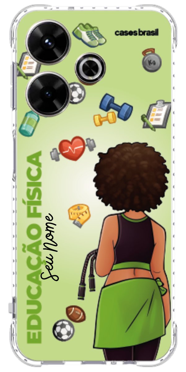 Capinha para celular Educação Física - Boneca Profissão Com Fundo