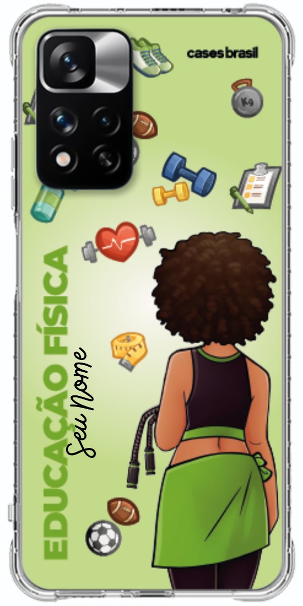 Capinha para celular Educação Física - Boneca Profissão Com Fundo