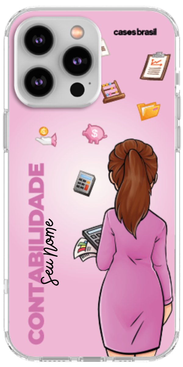 Capinha para Celular Contabilidade - Boneca Profissão Com Fundo