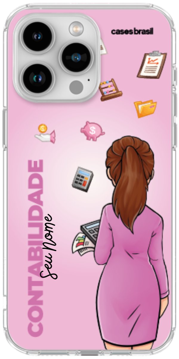 Capinha para Celular Contabilidade - Boneca Profissão Com Fundo