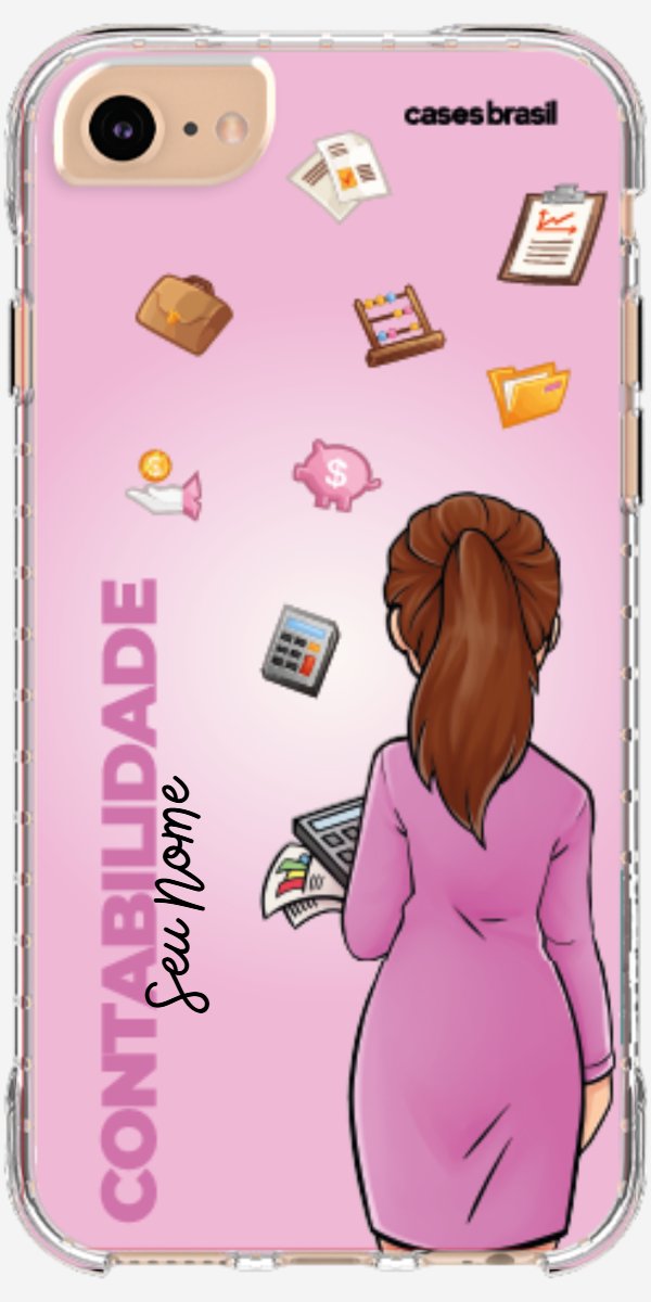 Capinha para Celular Contabilidade - Boneca Profissão Com Fundo