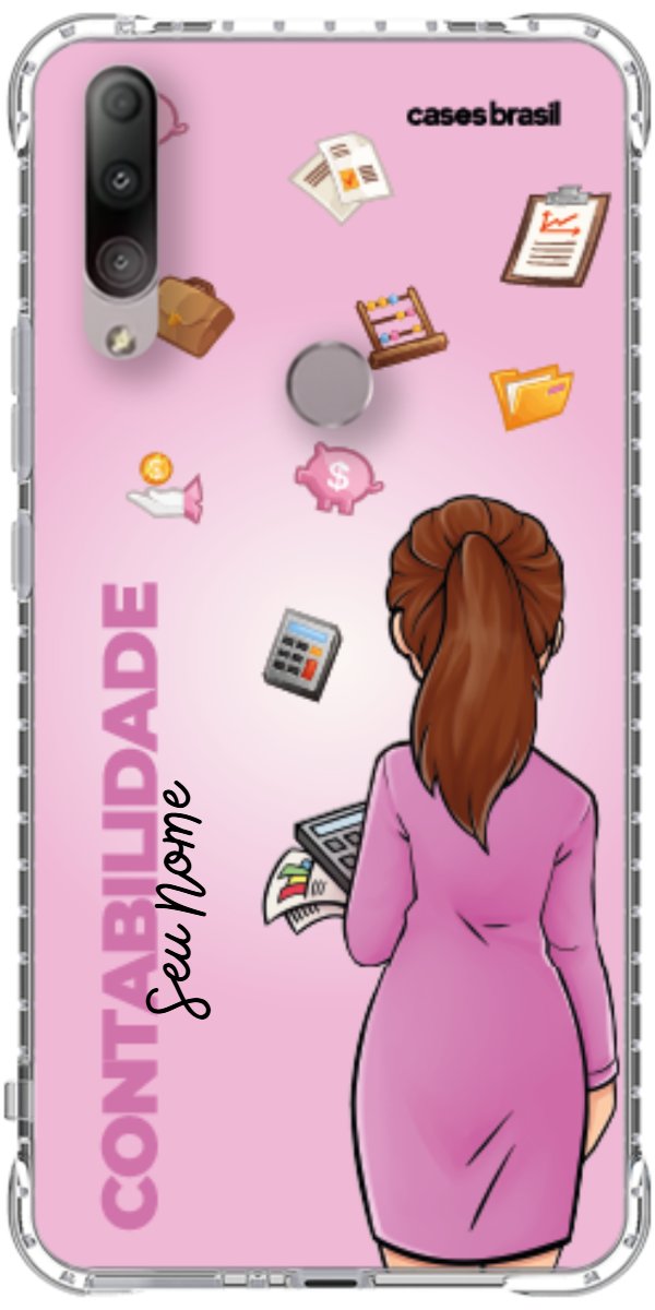 Capinha para Celular Contabilidade - Boneca Profissão Com Fundo