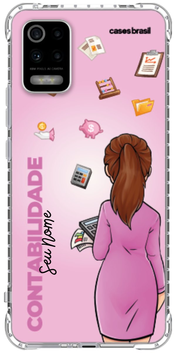 Capinha para Celular Contabilidade - Boneca Profissão Com Fundo