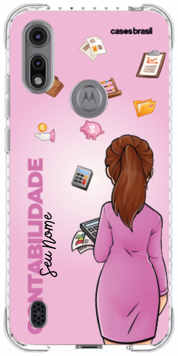 Capinha para Celular Contabilidade - Boneca Profissão Com Fundo