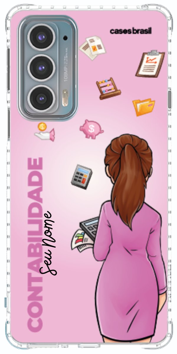 Capinha para Celular Contabilidade - Boneca Profissão Com Fundo
