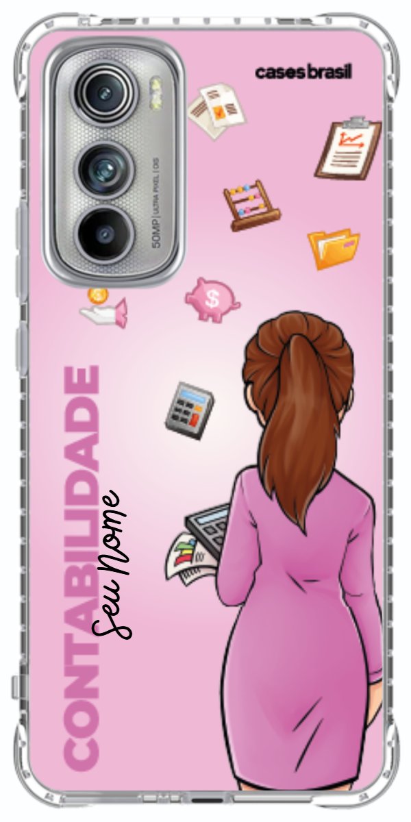 Capinha para Celular Contabilidade - Boneca Profissão Com Fundo