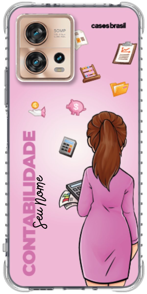 Capinha para Celular Contabilidade - Boneca Profissão Com Fundo