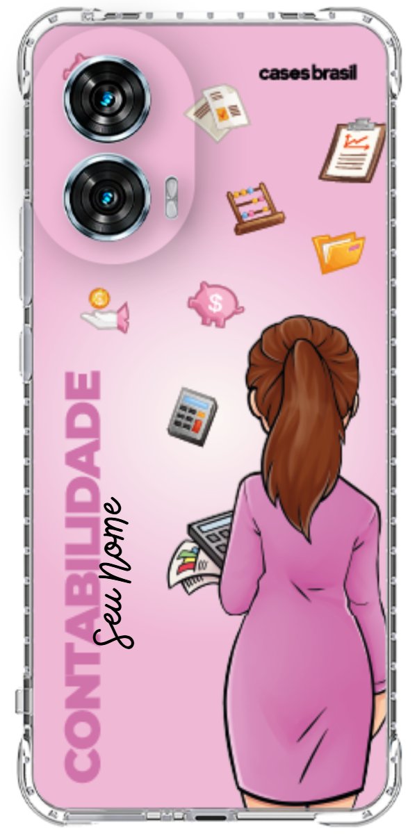 Capinha para Celular Contabilidade - Boneca Profissão Com Fundo
