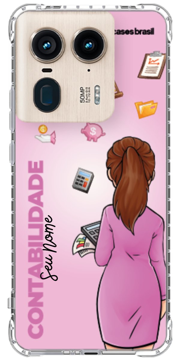 Capinha para Celular Contabilidade - Boneca Profissão Com Fundo