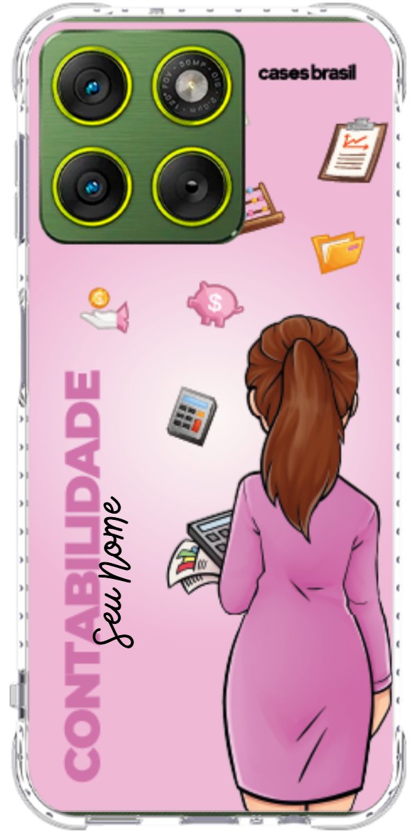 Capinha para Celular Contabilidade - Boneca Profissão Com Fundo
