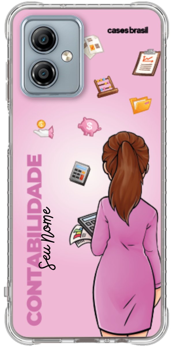 Capinha para Celular Contabilidade - Boneca Profissão Com Fundo