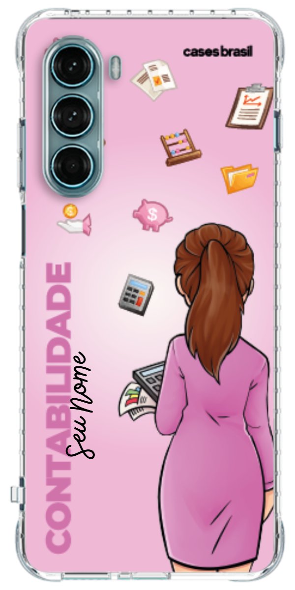 Capinha para Celular Contabilidade - Boneca Profissão Com Fundo